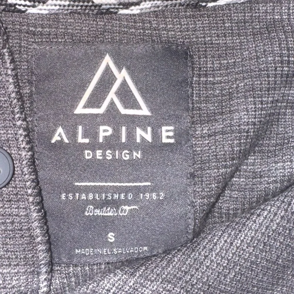 Men's Alpine Grey Long Sleeve Henley Tee - Picture 2 of 5